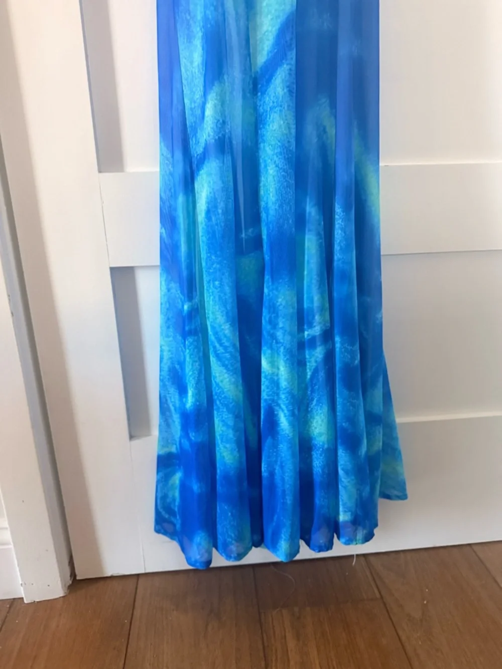 Hello Molly Blue Tie-Dye Halter Backless Maxi Dress - Picture 4 of 7